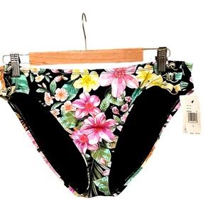 Gibson Latimer Black w/ Multicolor Floral Print Bikini Bottom Style 0GDHY97M